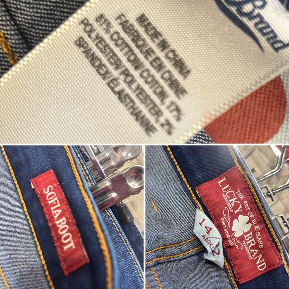Lucky Brand Sofia Boot Womens Jeans Size 14/32 Blue Denim Mid-Rise Flare 1855 - Picture 4 of 6